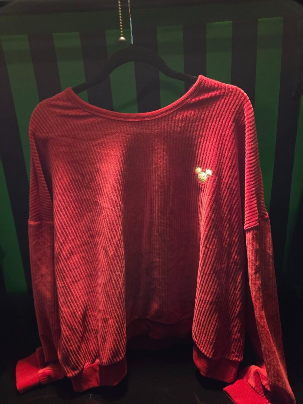 Disney Parks Mickey Mouse Rose Gold Ribbed Holiday Pullover - XL